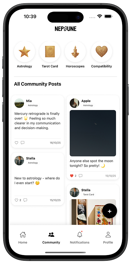 Nepjune Astrology app features - natal charts and astrology tools